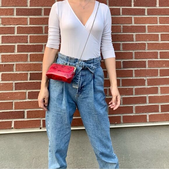 Red Cowhide Leather Handmade Push-lock Purse/Crossbody Includes  Small Clutch - Picture 14 of 16